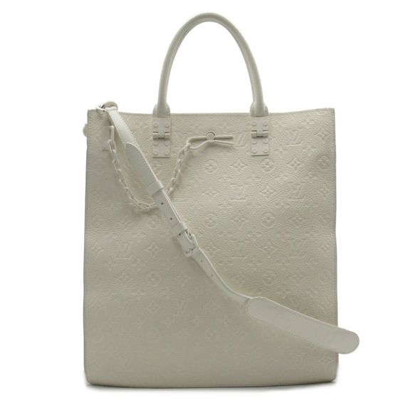 Louis Vuitton Sac Plat Tote White Monogram Taurillon Leather - Picture 1 of 5